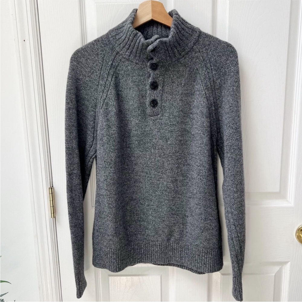 Banana Republic Italian Wool Mock Neck Sweater in Gray